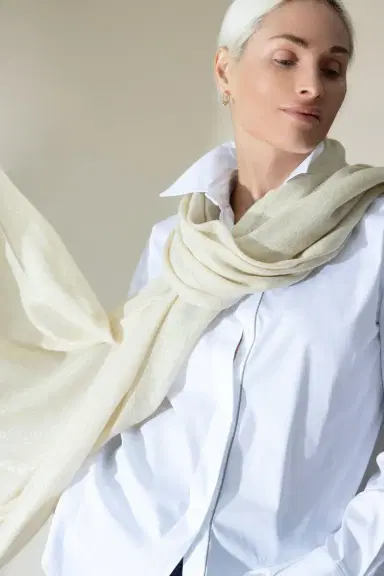 Brunello Cucinelli Lurex Scarf - Butter | Thumbnail 4