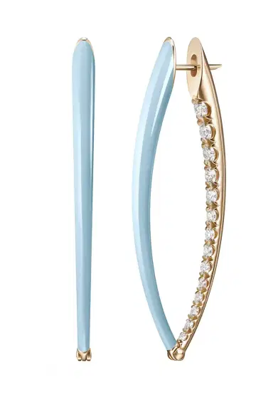 Melissa Kaye Medium Pastel Blue Cristina Earrings | Thumbnail 1 Melissa Kaye Medium Pastel Blue Cristina Earrings | Thumbnail 1