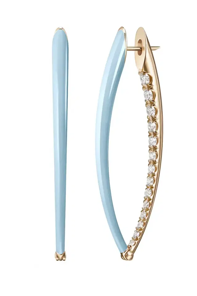 Melissa Kaye Medium Pastel Blue Cristina Earrings