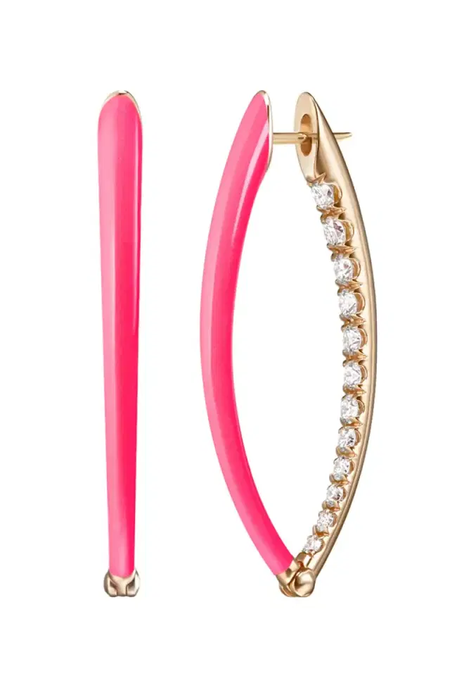 Melissa Kaye Medium Pink Cristina Earrings