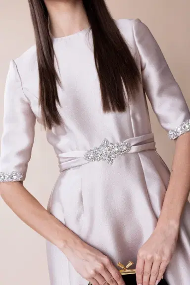 Reem Acra Mikado Jewel Neck Dress | Thumbnail 5