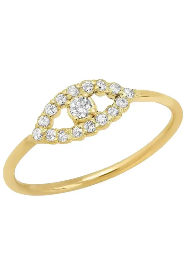 Mini Diamond Open Evil Eye Ring
