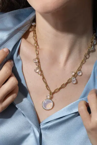 GOSHWARA Mischief Moon Quartz Disc Necklace | Thumbnail 3 GOSHWARA Mischief Moon Quartz Disc Necklace | Thumbnail 3