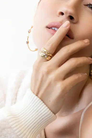 WITH LOVE Mix Diamond Tapered Ring | Thumbnail 3