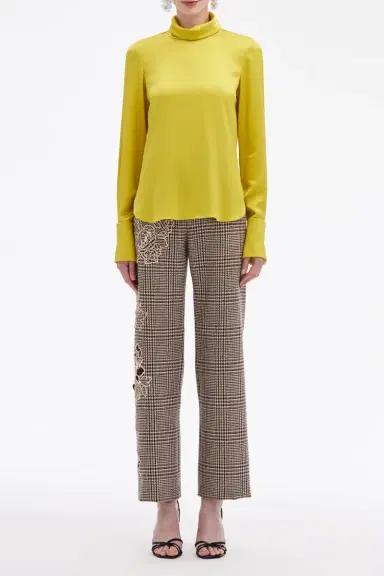 Oscar de la Renta Mock Neck Blouse | Thumbnail 2