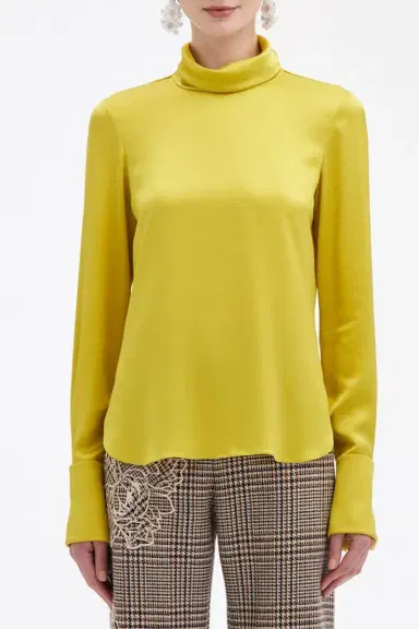 Oscar de la Renta Mock Neck Blouse | Thumbnail 3