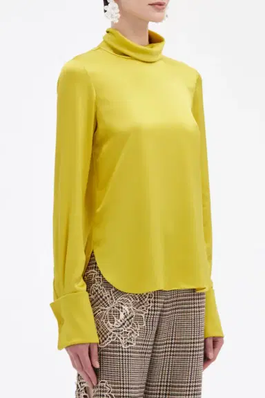 Oscar de la Renta Mock Neck Blouse | Thumbnail 4