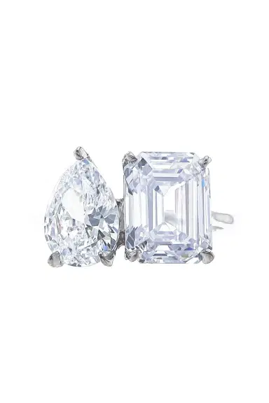 FANTASIA by DESERIO Moi et Toi Emerald Pear Ring | Thumbnail 1 FANTASIA by DESERIO Moi et Toi Emerald Pear Ring | Thumbnail 1