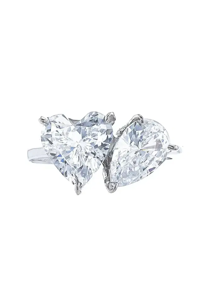 FANTASIA by DESERIO Moi Et Toi Heart Pear Ring