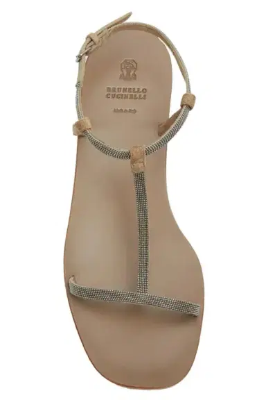 Brunello Cucinelli Monili Trim Flat Sandal | Thumbnail 5