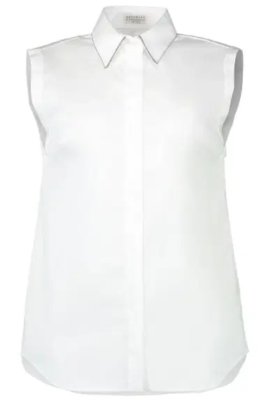 Brunello Cucinelli Monili Trim Sleeveless Top | Thumbnail 1