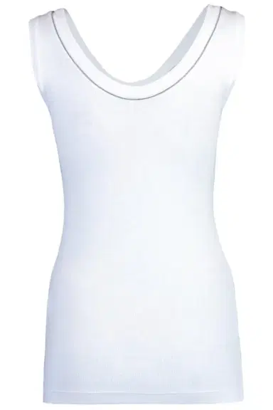 Brunello Cucinelli Monili Trim Tank - White | Thumbnail 5 Brunello Cucinelli Monili Trim Tank - White | Thumbnail 5