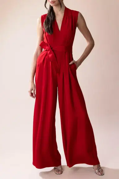 Adam Lippes Nansi Jumpsuit - Vermilion | Thumbnail 2