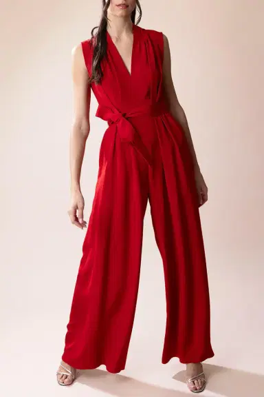 Adam Lippes Nansi Jumpsuit - Vermilion | Thumbnail 5