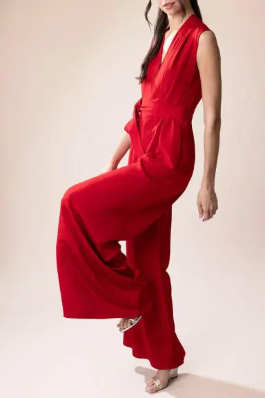 Adam Lippes Nansi Jumpsuit - Vermilion | Thumbnail 6