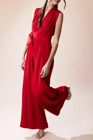 Adam Lippes Nansi Jumpsuit - Vermilion | Thumbnail 7