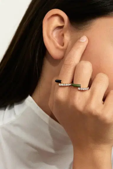 Melissa Kaye Navy Diamond Lola Ring | Thumbnail 2 Melissa Kaye Navy Diamond Lola Ring | Thumbnail 2