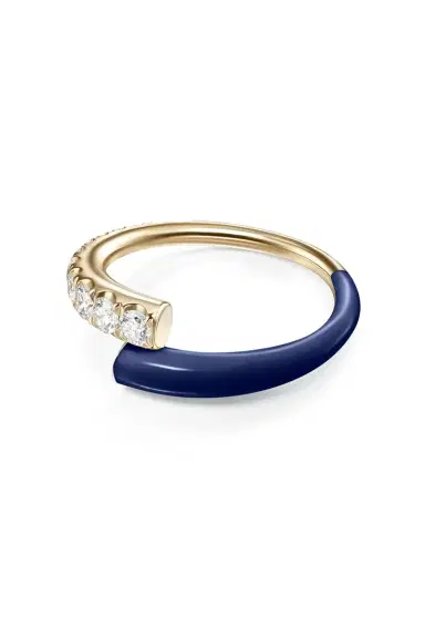 Melissa Kaye Navy Diamond Lola Ring | Thumbnail 1 Melissa Kaye Navy Diamond Lola Ring | Thumbnail 1