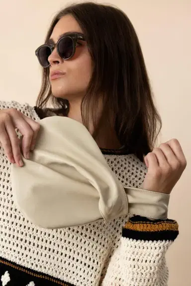 MARY SMALLWOOD Nexus Clutch - Patent Off White Mocha | Thumbnail 4