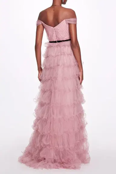 Marchesa Notte Off The Shoulder Gown | Thumbnail 3