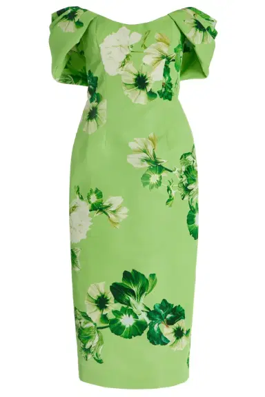 MONIQUE LHUILLIER Off The Shoulder Midi Dress | Thumbnail 1
