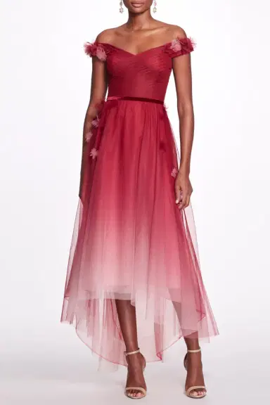 Marchesa Notte Off The Shoulder Ombre Gown | Thumbnail 2