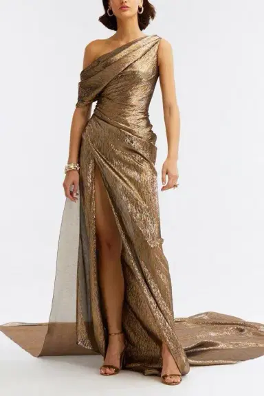 Oscar de la Renta One Shoulder Draped Gown | Thumbnail 2 Oscar de la Renta One Shoulder Draped Gown | Thumbnail 2