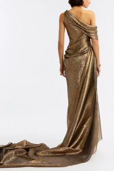 Oscar de la Renta One Shoulder Draped Gown | Thumbnail 3 Oscar de la Renta One Shoulder Draped Gown | Thumbnail 3