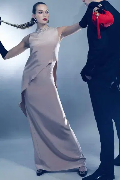 JUAN CARLOS OBANDO Overlay Column Gown | Thumbnail 2 JUAN CARLOS OBANDO Overlay Column Gown | Thumbnail 2