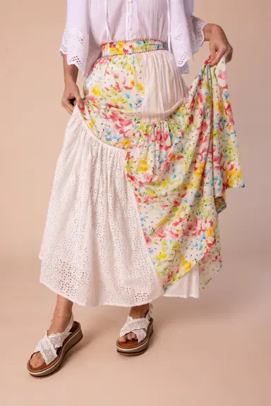BYTIMO Patchwork Maxi Skirt | Thumbnail 3
