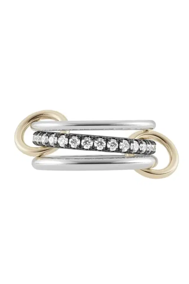 Spinelli Kilcollin Petunia SP and Diamond 3 Link Rings