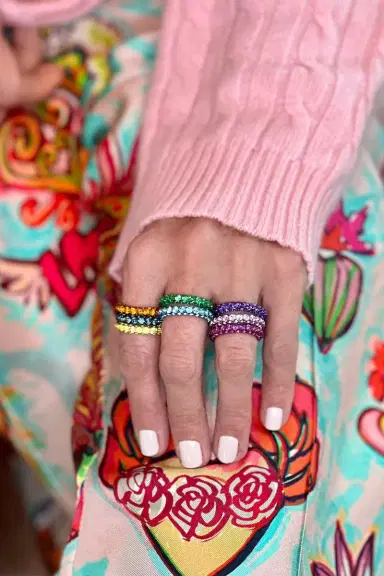 GRAZIELA Pink Sapphire 3 Sided Ring | Thumbnail 2