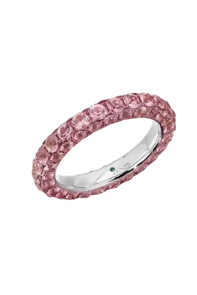 GRAZIELA Pink Sapphire 3 Sided Ring