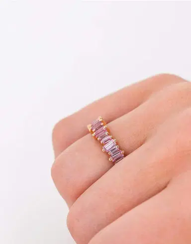 Suzanne Kalan Pink Sapphire Baguette Eternity Band | Thumbnail 4