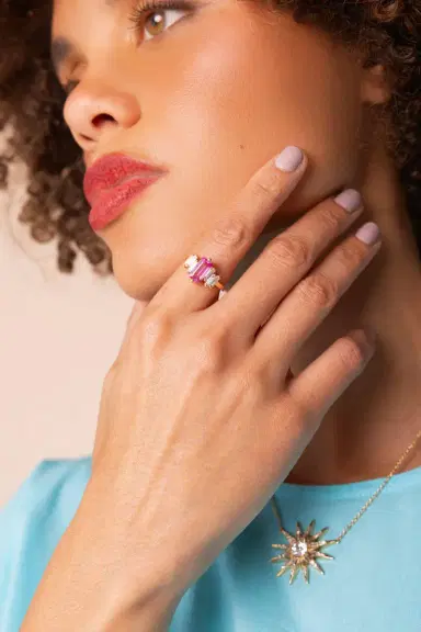 Suzanne Kalan Pink Sapphire Diamond Ring | Thumbnail 2