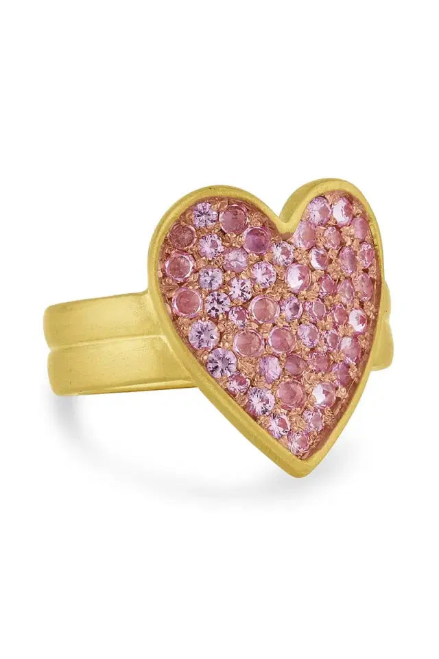 LEIGH MAXWELL Pink Sapphire Heart Ring