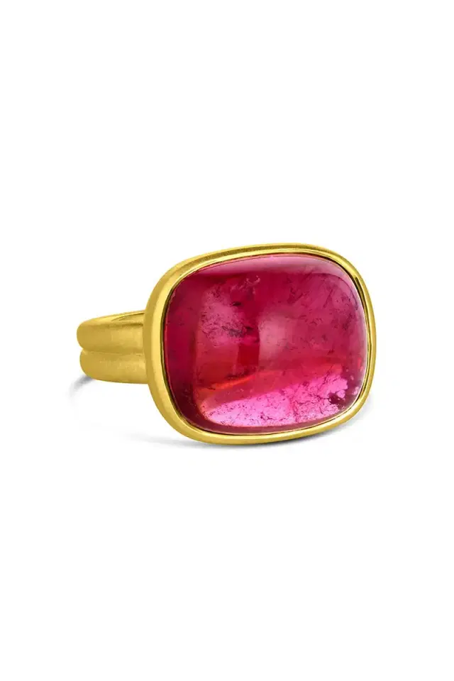 LEIGH MAXWELL Pink Tourmaline Scallop Ring