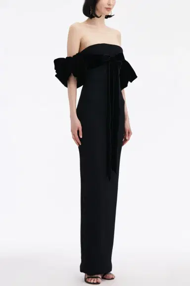 Oscar de la Renta Puff Sleeve Column Gown | Thumbnail 4
