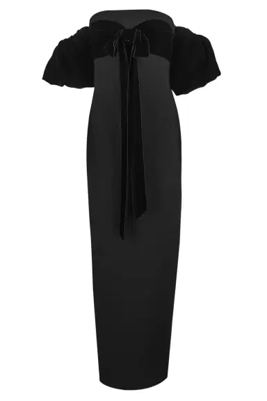 Oscar de la Renta Puff Sleeve Column Gown | Thumbnail 1