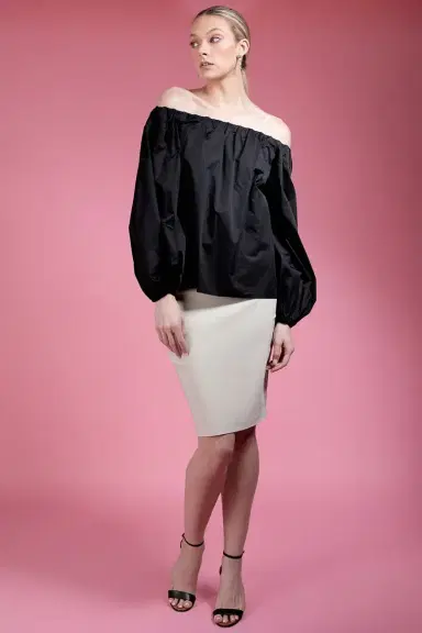 AVENUE MONTAIGNE Pull On Skirt - Beige | Thumbnail 2 AVENUE MONTAIGNE Pull On Skirt - Beige | Thumbnail 2
