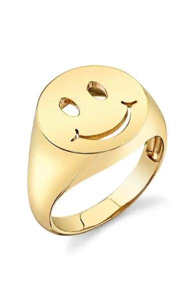Sydney Evan Pure Happy Face Signet Ring | Thumbnail 1