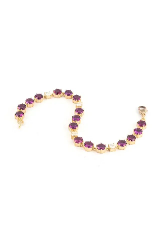 Sylva & Cie Purple Rhodolite Asher Diamond Tennis Bracelet