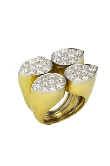 DAVID WEBB Quadrant Diamond Pear Ring | Thumbnail 1