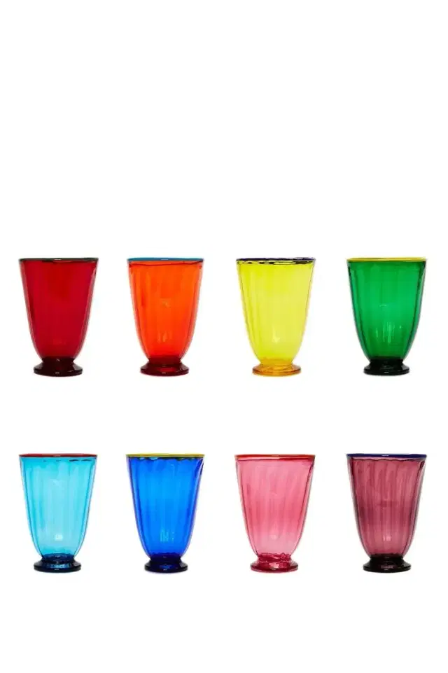 Rainbow Glasses Set Of 8 - Mix Rainbow Glasses Set Of 8 - Mix
