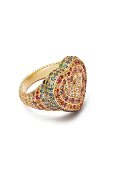 Carolina Bucci Rainbow Pavé Cuore Ring | Thumbnail 8