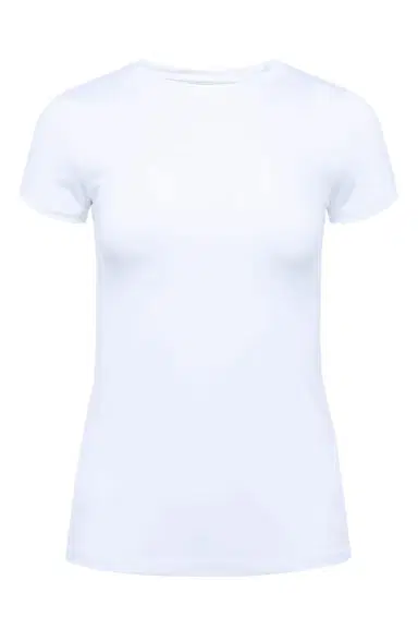 L'Agence Ressi Micro Rib Tee - White | Thumbnail 1