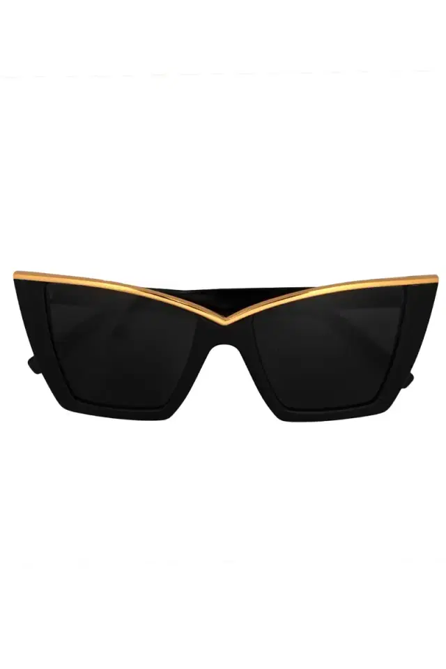Saint Laurent Retro Cat Eye Sunglasses - Black Gold