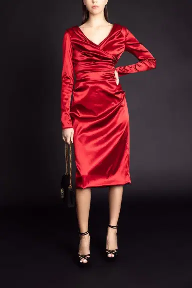 Dolce & Gabbana Ruched Midi Dress | Thumbnail 3