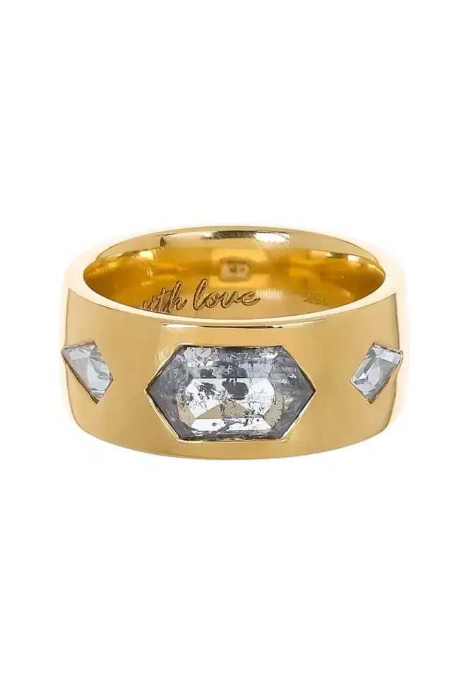 WITH LOVE Rustic Hexagon Ring