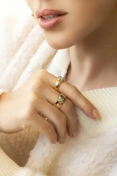 WITH LOVE Rustic Pear Ring | Thumbnail 2